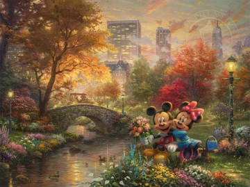 ミッキーとミニーのスイートハート セントラル パーク トーマス キンケード Oil Paintings